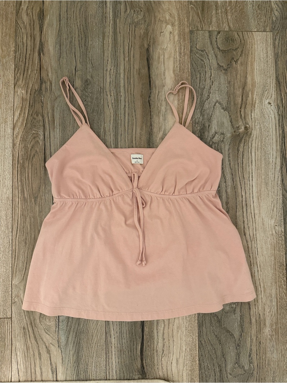 Aritzia Sunday Best Pink Tie-Front Cami Top